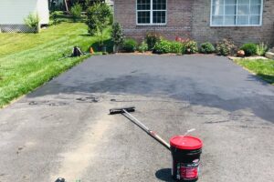 Asphlat Drivway Seal Coat Prep.